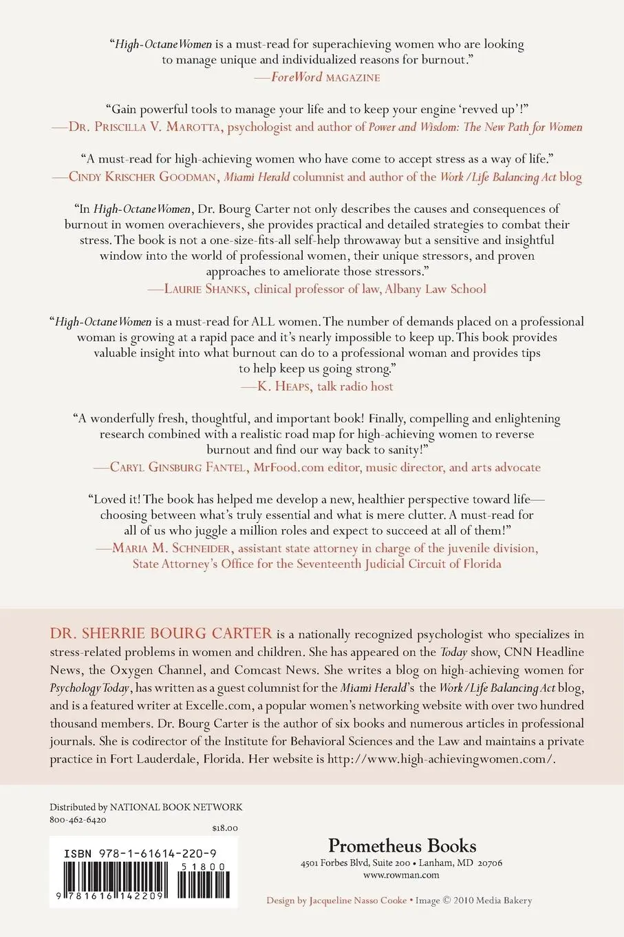 Rückseite: 9781616142209 | High Octane Women | How Superachievers Can Avoid Burnout | Carter