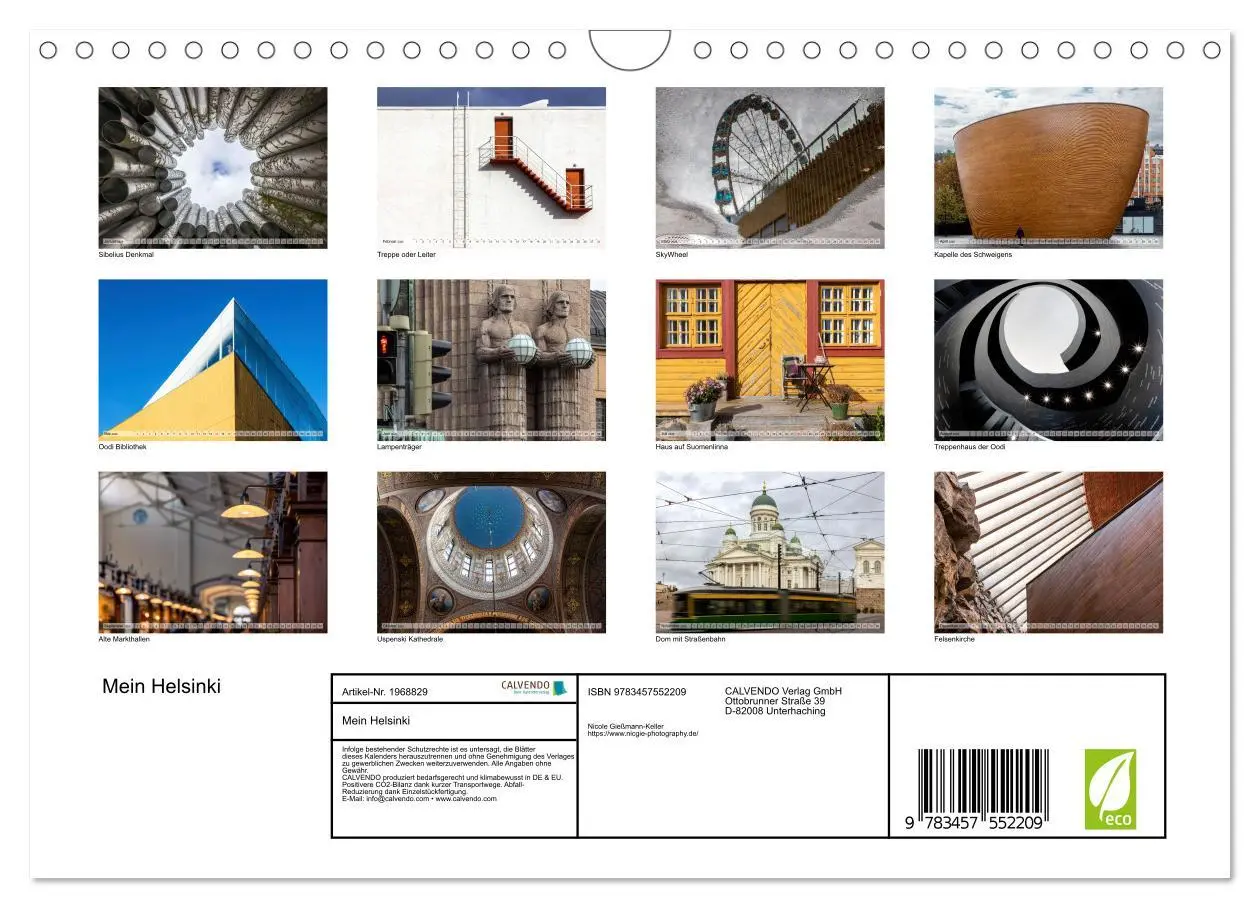 Bild: 9783457552209 | Mein Helsinki (Wandkalender 2026 DIN A4 quer), CALVENDO Monatskalender