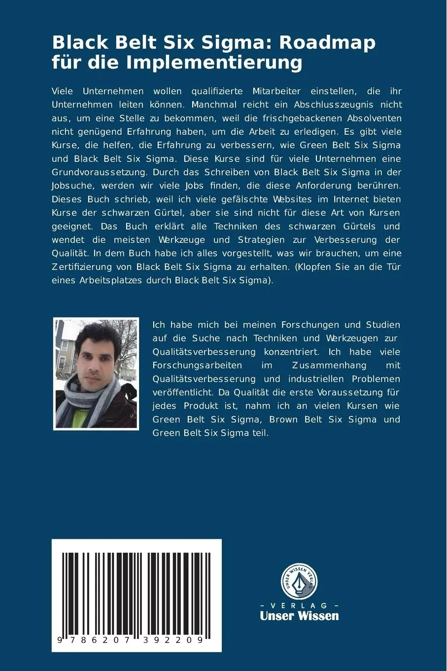 Rückseite: 9786207392209 | Black Belt Six Sigma: Roadmap für die Implementierung | Hamza Saad