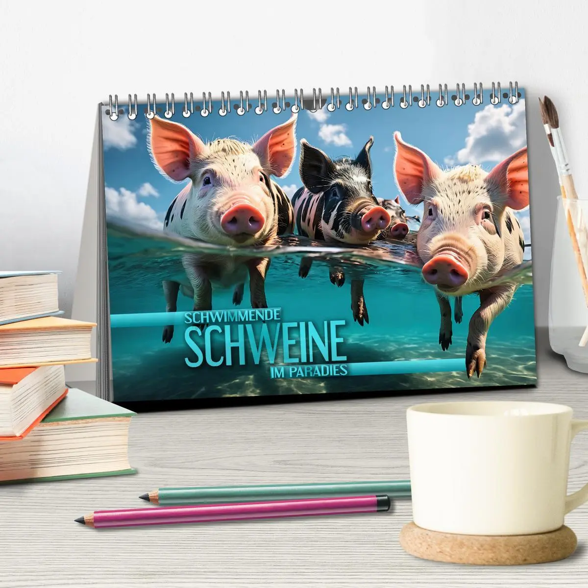Bild: 9783457472309 | Schwimmende Schweine im Paradies (Tischkalender 2026 DIN A5 quer),...