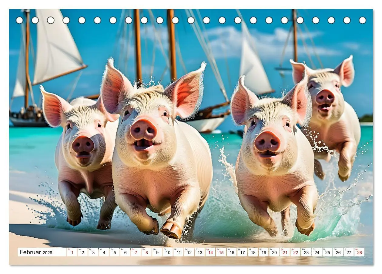 Bild: 9783457472309 | Schwimmende Schweine im Paradies (Tischkalender 2026 DIN A5 quer),...