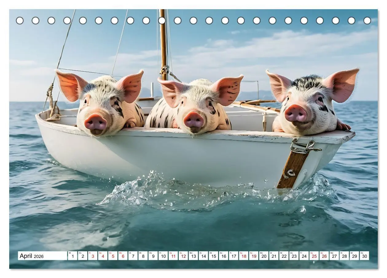 Bild: 9783457472309 | Schwimmende Schweine im Paradies (Tischkalender 2026 DIN A5 quer),...