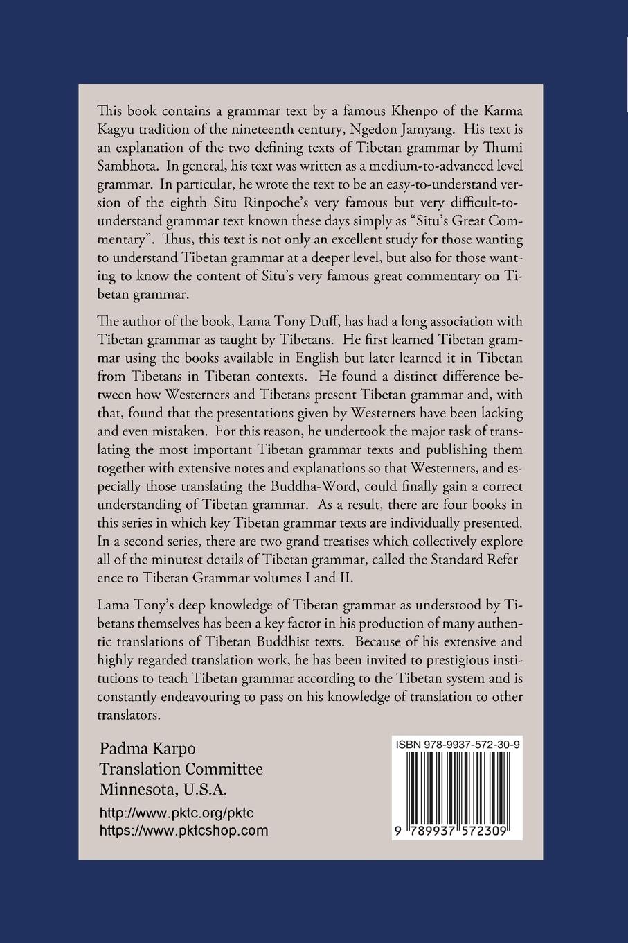 Rückseite: 9789937572309 | Tibetan Grammar | Tony Duff | Taschenbuch | Kartoniert / Broschiert