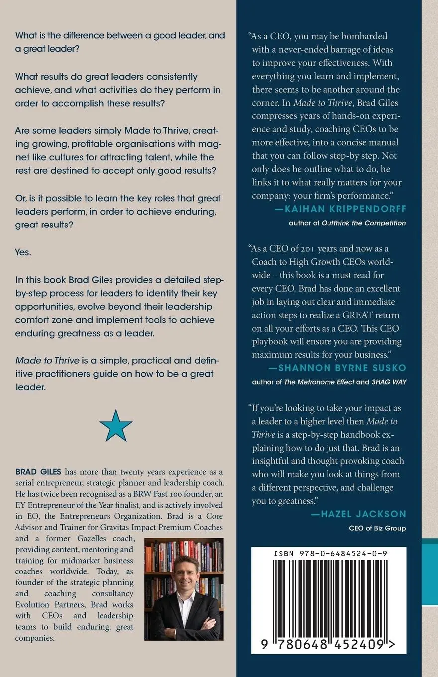 Rückseite: 9780648452409 | Made to Thrive | Brad Giles | Taschenbuch | Kartoniert / Broschiert