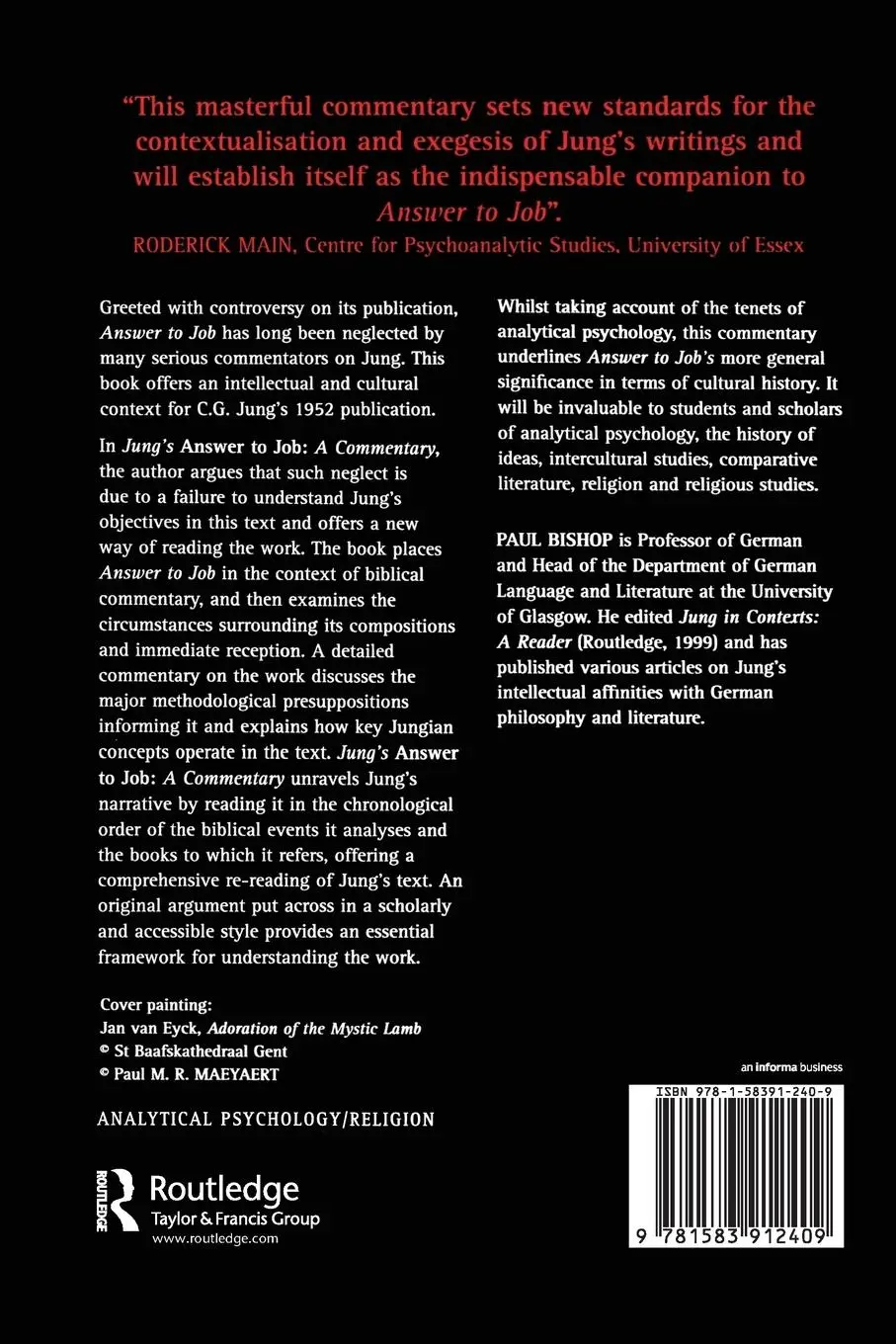 Rückseite: 9781583912409 | Jung's Answer to Job | A Commentary | Paul Bishop | Taschenbuch | 2002
