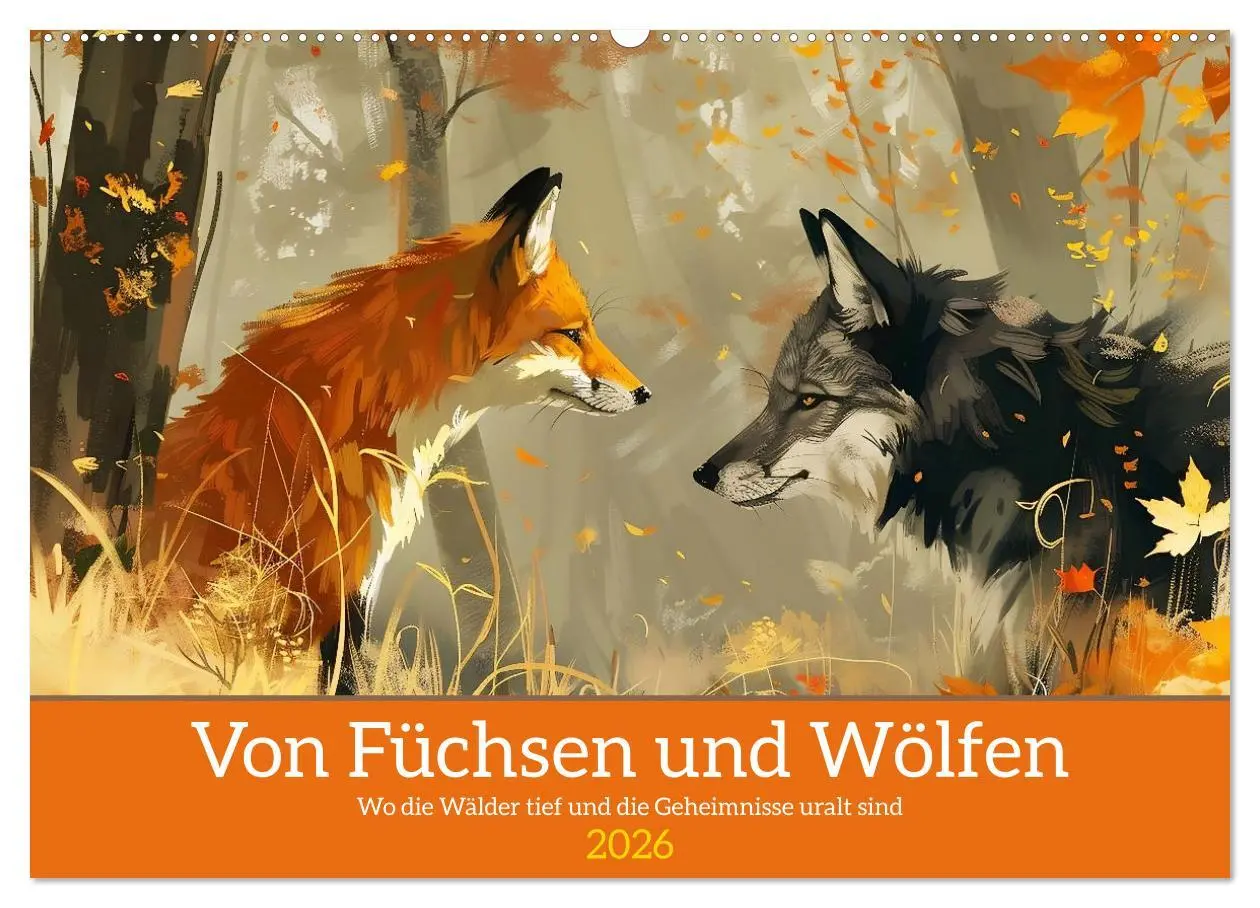 Cover: 9783457392409 | Von Füchsen und Wölfen (Wandkalender 2026 DIN A2 quer), CALVENDO...