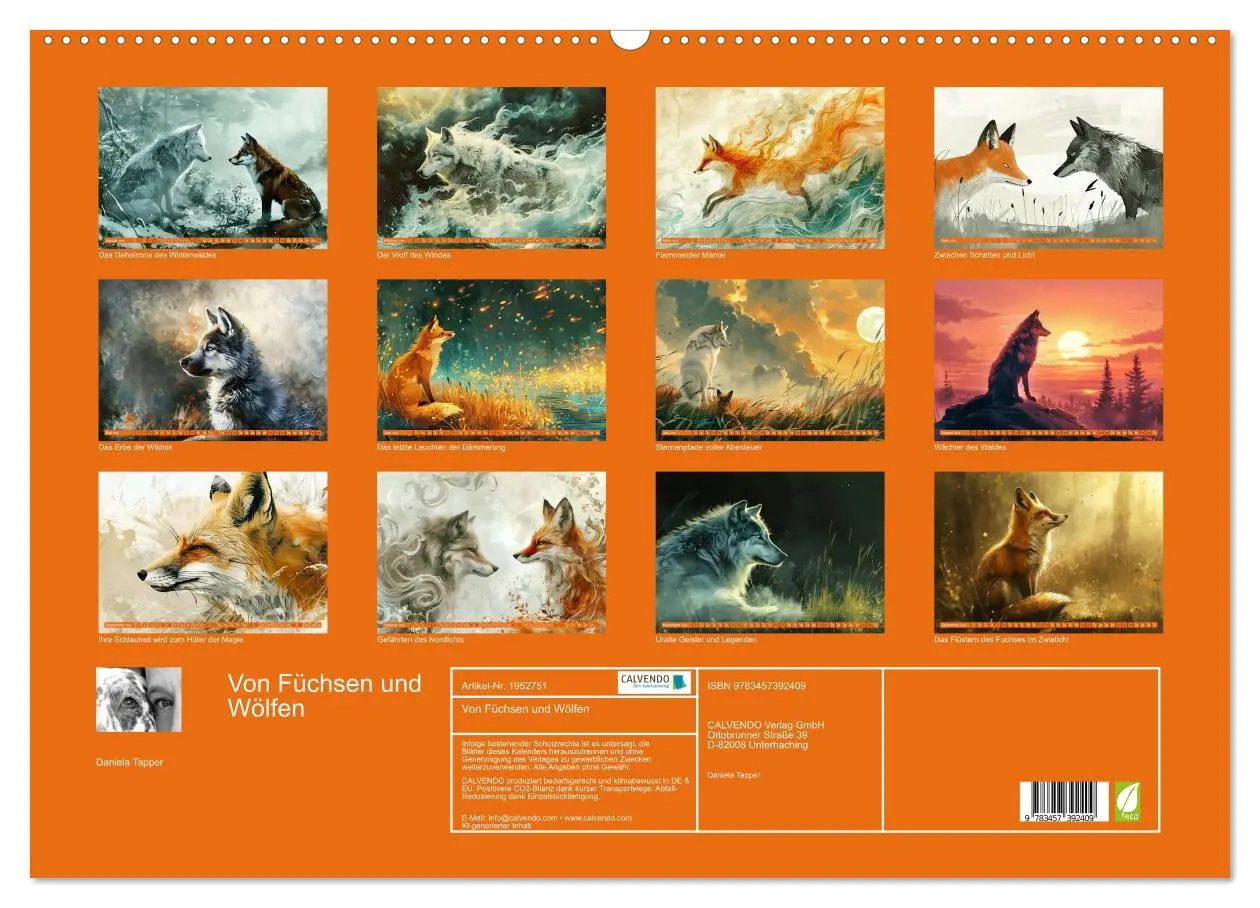 Bild: 9783457392409 | Von Füchsen und Wölfen (Wandkalender 2026 DIN A2 quer), CALVENDO...