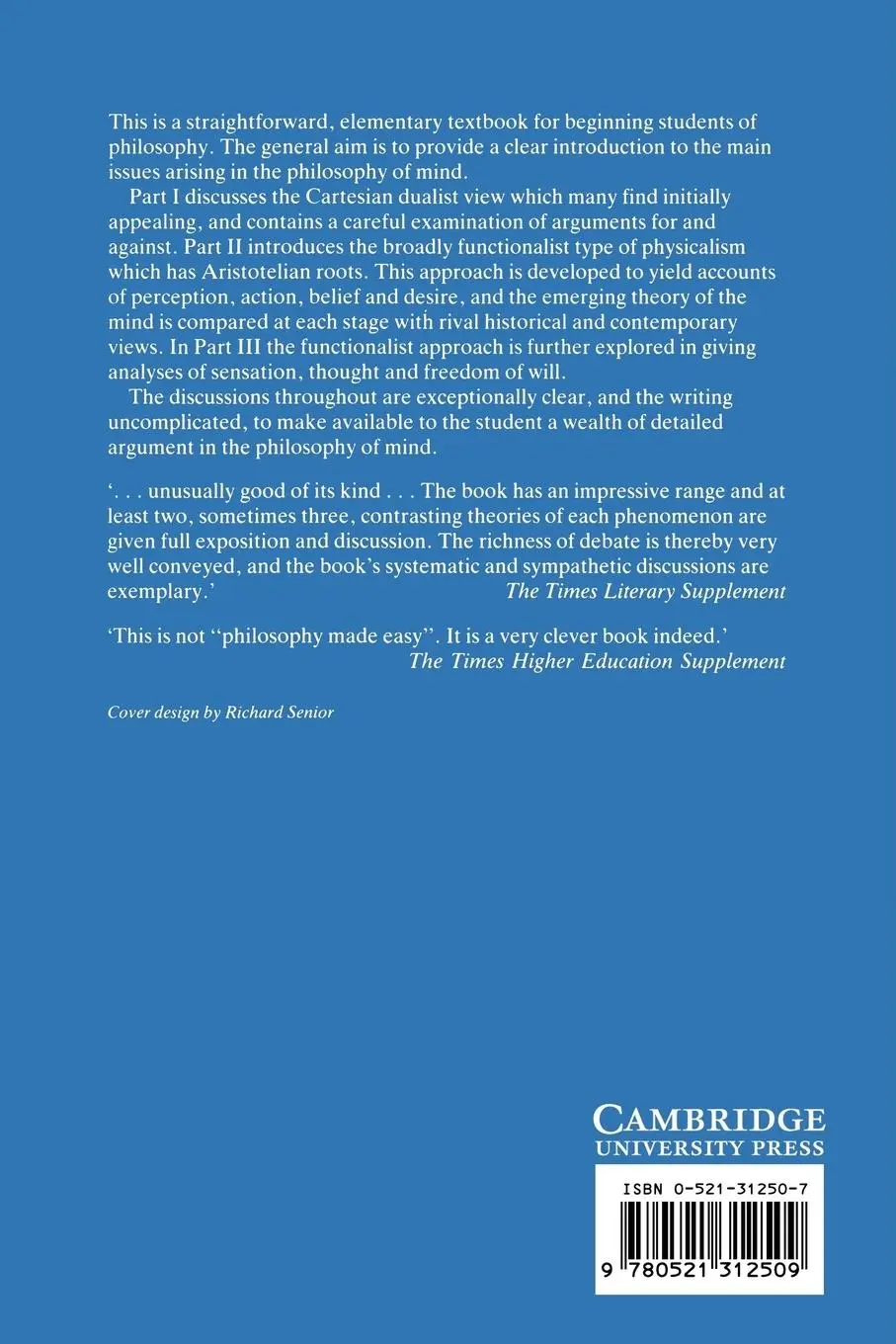 Rückseite: 9780521312509 | The Philosophy of Mind | An Introduction | Peter Smith | Taschenbuch