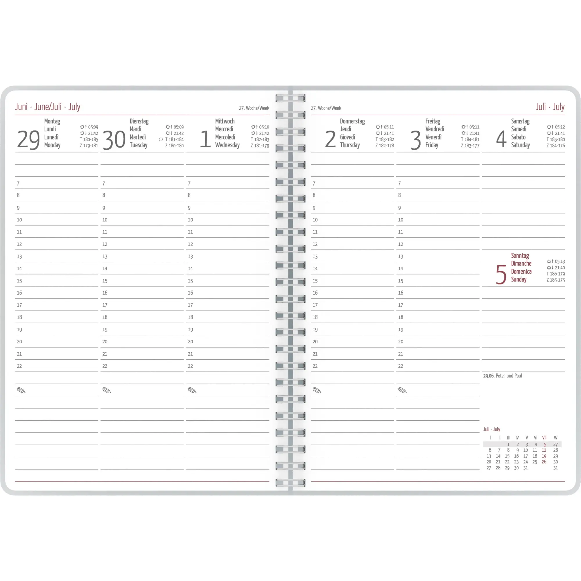 Bild: 4069095002609 | Ladytimer Ringbuch Watercolor 2026 - Taschen-Kalender A5 (15x21 cm)...