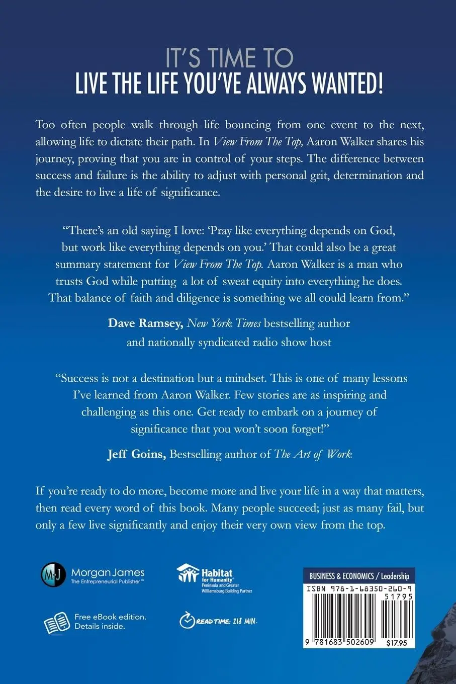 Rückseite: 9781683502609 | View From the Top | Living a Life of Significance | Aaron Walker