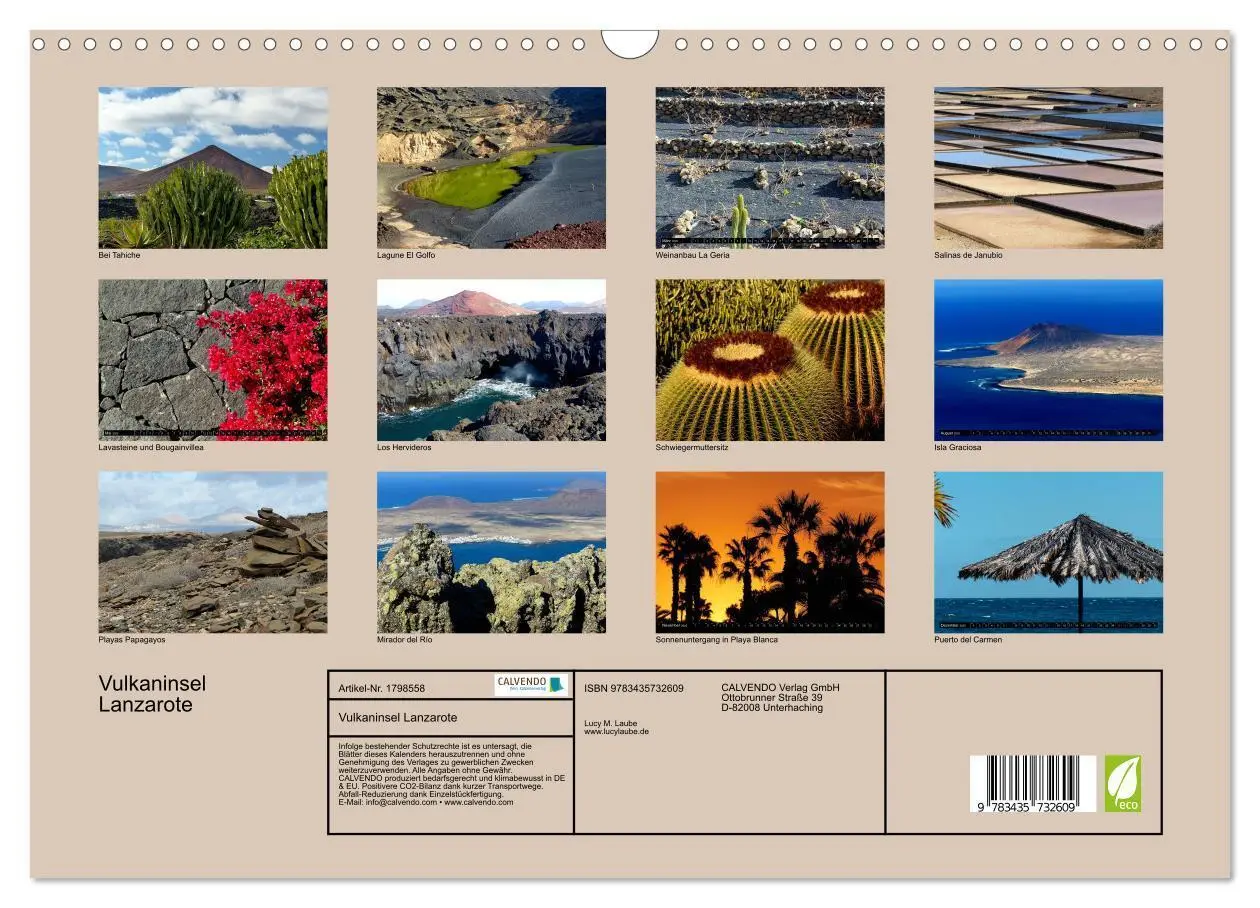 Bild: 9783435732609 | Vulkaninsel Lanzarote (Wandkalender 2025 DIN A3 quer), CALVENDO...