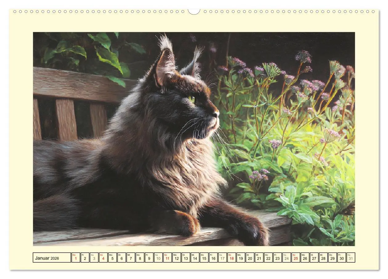Bild: 9783457992609 | Main-Coon-Katzen. Die imposanten Waldkatzen im Garten (Wandkalender...