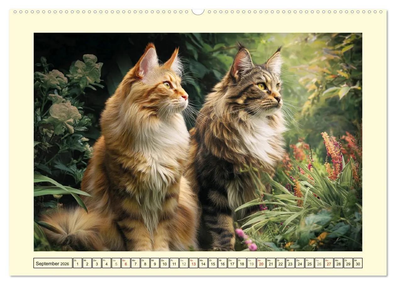 Bild: 9783457992609 | Main-Coon-Katzen. Die imposanten Waldkatzen im Garten (Wandkalender...