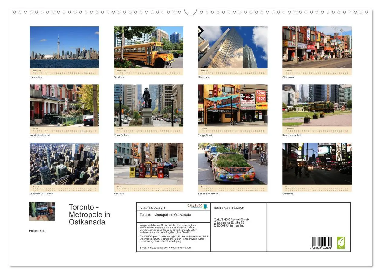 Bild: 9783516222609 | Toronto - Metropole in Ostkanada (Wandkalender 2026 DIN A2 quer),...