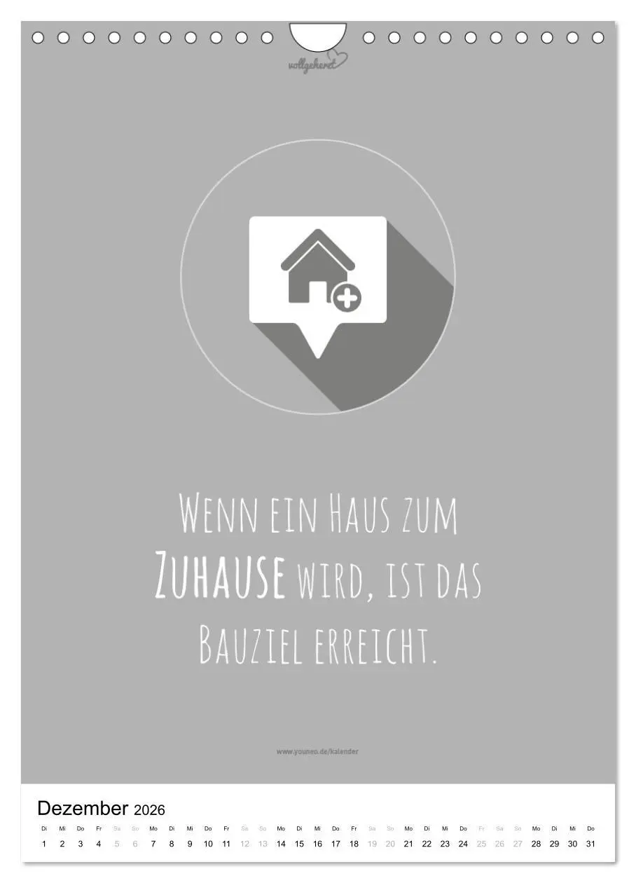 Bild: 9783516392609 | vollgeherzt: Der besondere Kalender für Bauherren mit motivierenden...