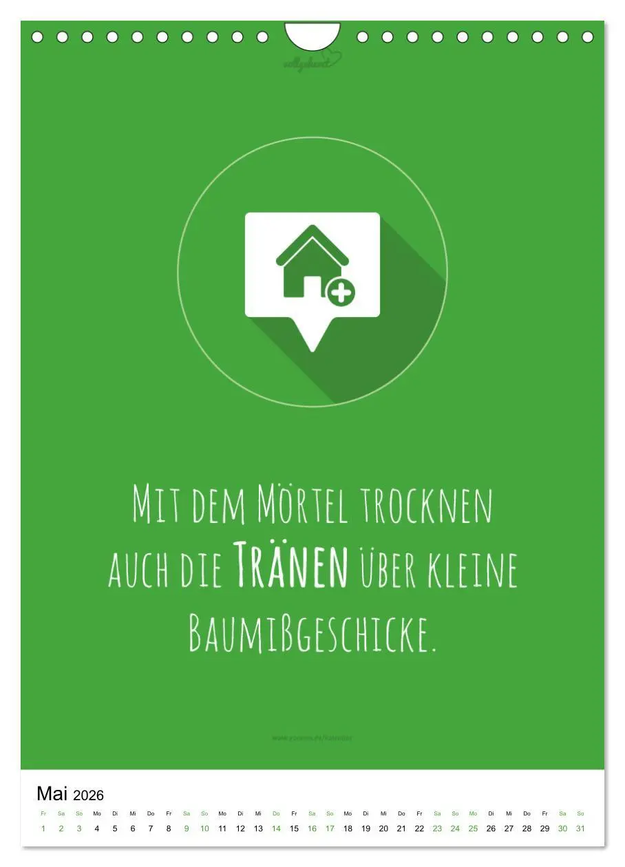 Bild: 9783516392609 | vollgeherzt: Der besondere Kalender für Bauherren mit motivierenden...