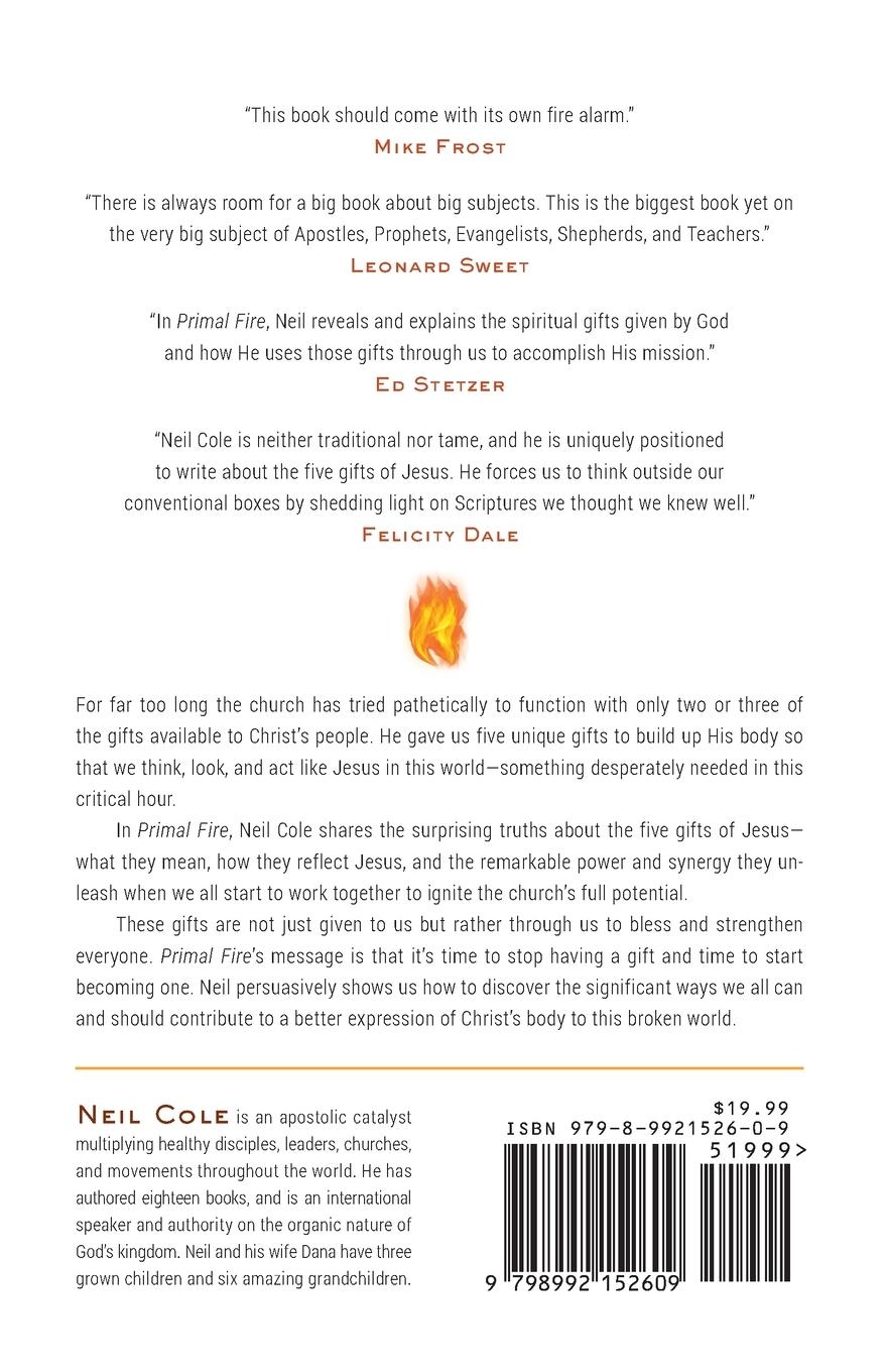 Rückseite: 9798992152609 | Primal Fire | Reigniting the Church with the Five Gifts of Jesus
