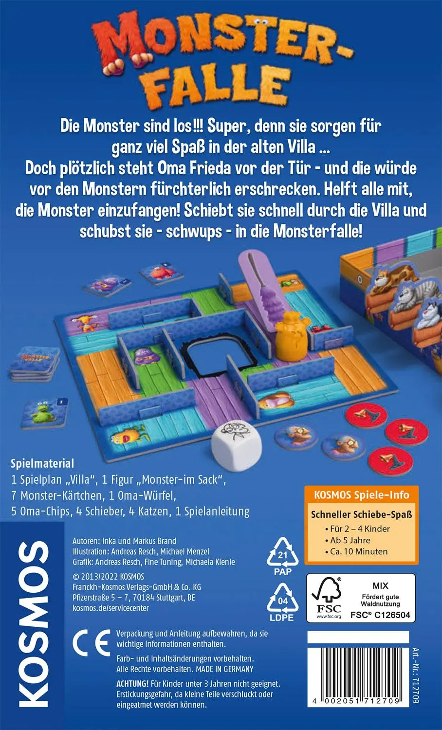 Rückseite: 4002051712709 | Monsterfalle | Markus Brand Inka Brand | Spiel | Brettspiel | 712709