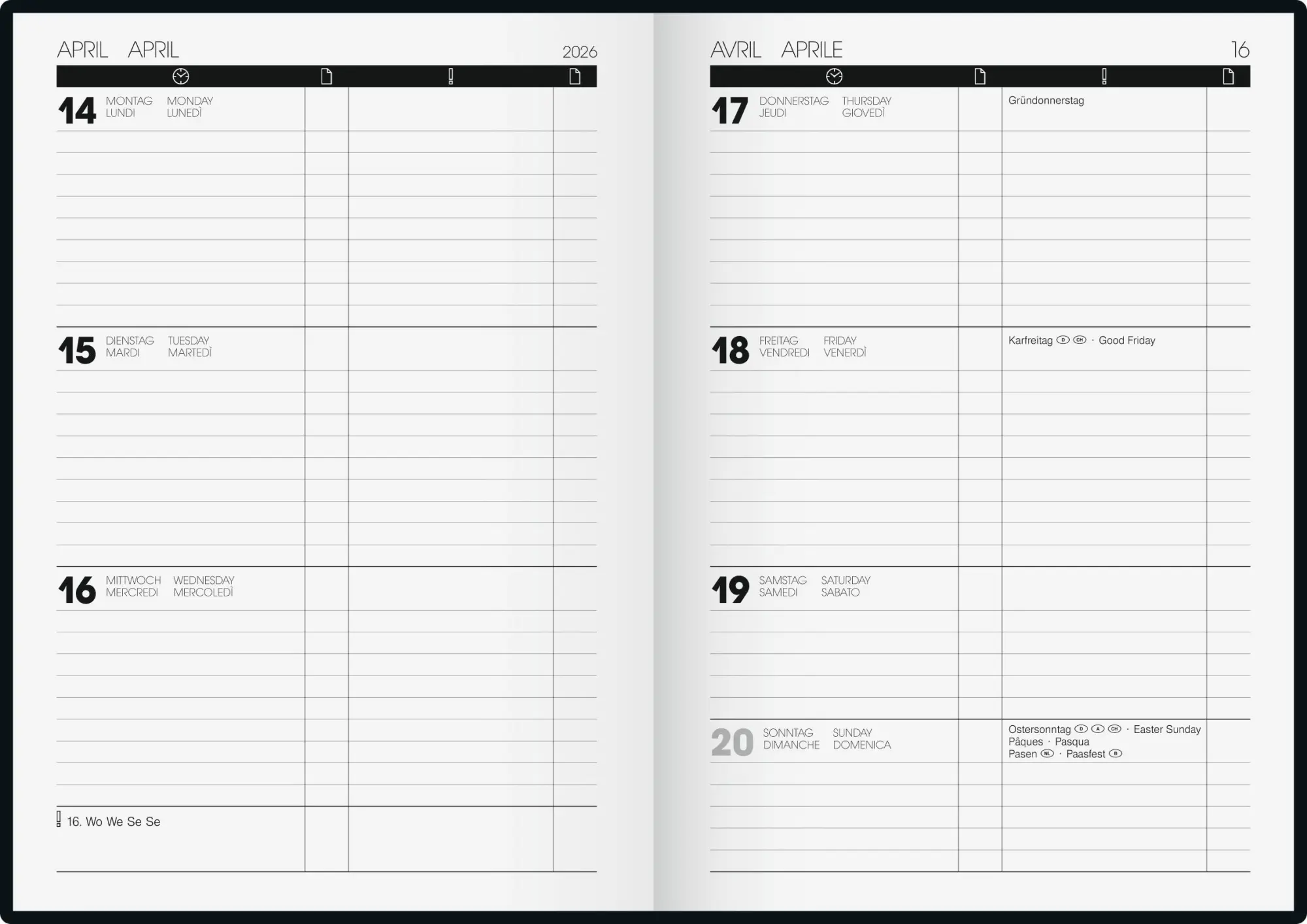 Bild: 4061947142709 | BRUNNEN 1072520906 Buchkalender TimeCenter Mod. 725 2026 A5,...