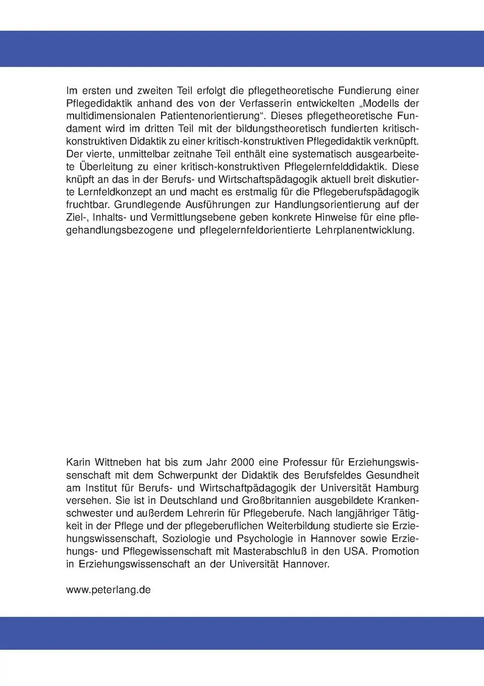 Rückseite: 9783631502709 | Pflegekonzepte in der Weiterbildung für Pflegelehrerinnen und...