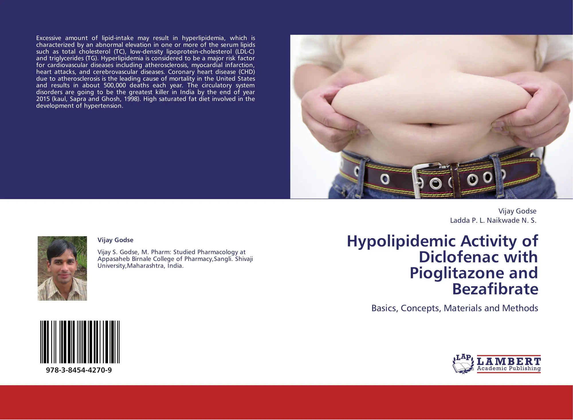 Cover: 9783845442709 | Hypolipidemic Activity of Diclofenac with Pioglitazone and Bezafibrate