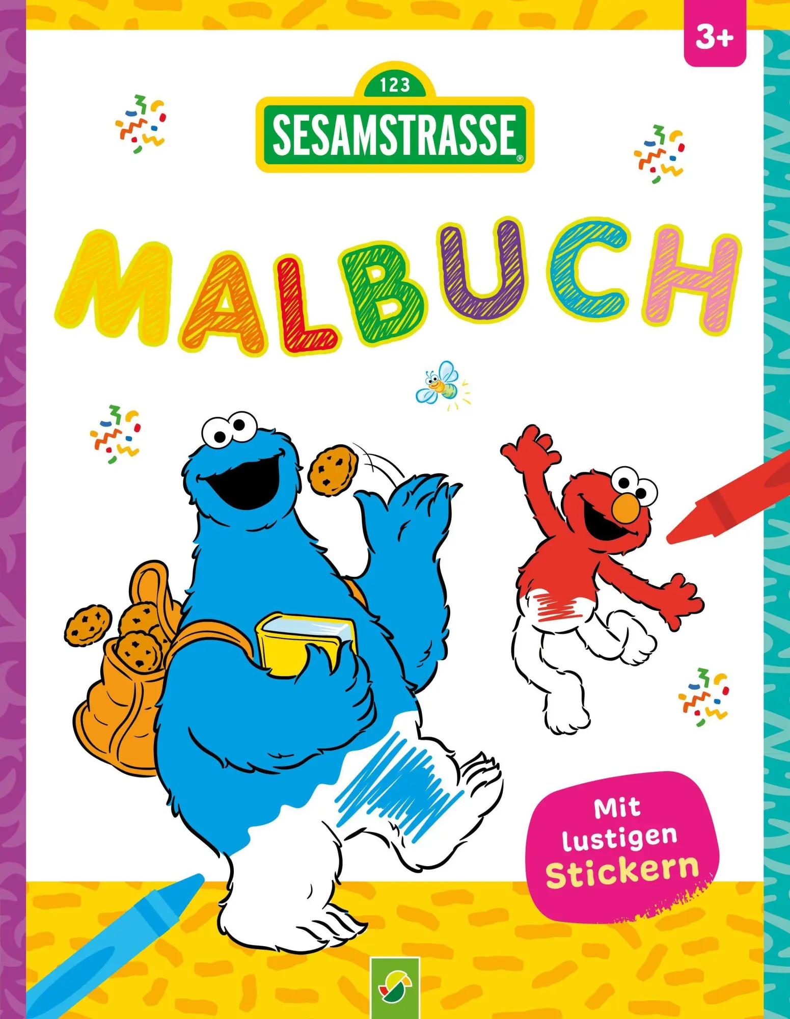 Cover: 9783849952709 | Malbuch Sesamstraße | Mit lustigen Stickern I Ab 3 Jahren | Buch