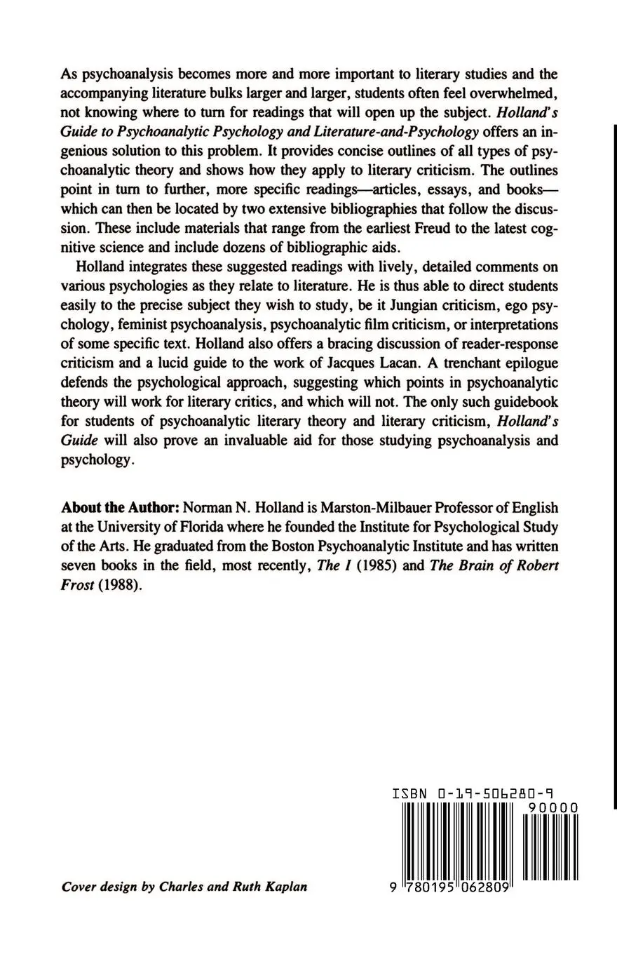 Rückseite: 9780195062809 | Holland's Guide to Psychoanalytic Psychology and...