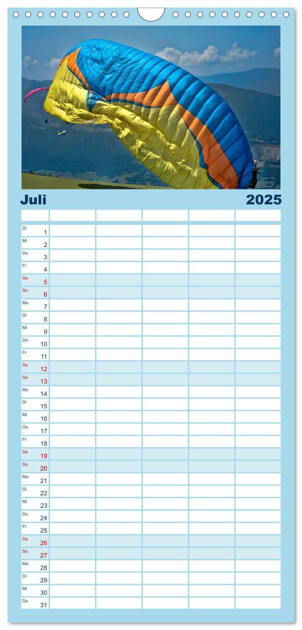 Bild: 9783457112809 | Familienplaner 2025 - Freiheit und Abenteuer - Paragliding mit 5...