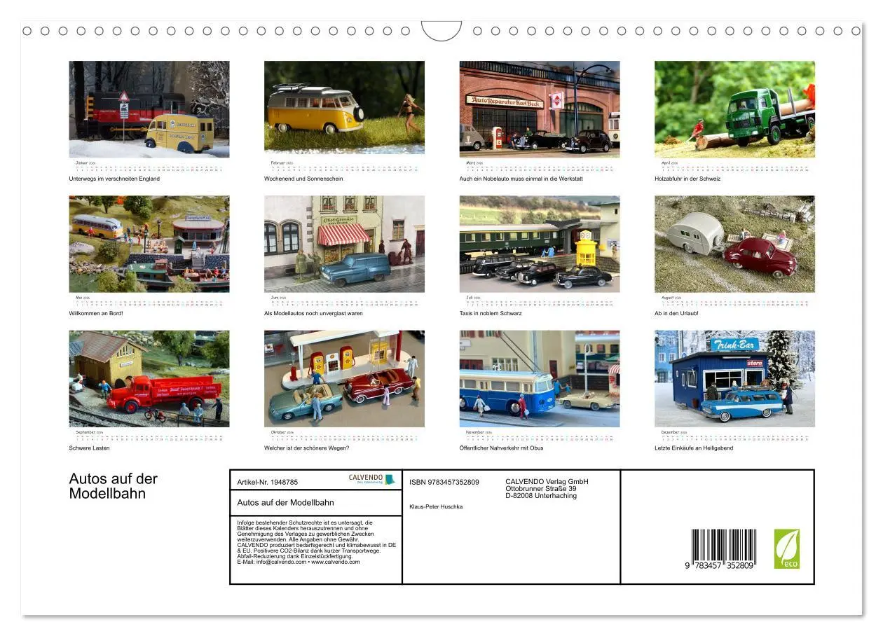 Bild: 9783457352809 | Autos auf der Modellbahn (Wandkalender 2026 DIN A3 quer), CALVENDO...