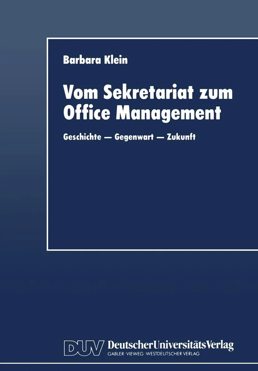 Cover: 9783824402809 | Vom Sekretariat zum Office Management | Barbara Klein | Taschenbuch
