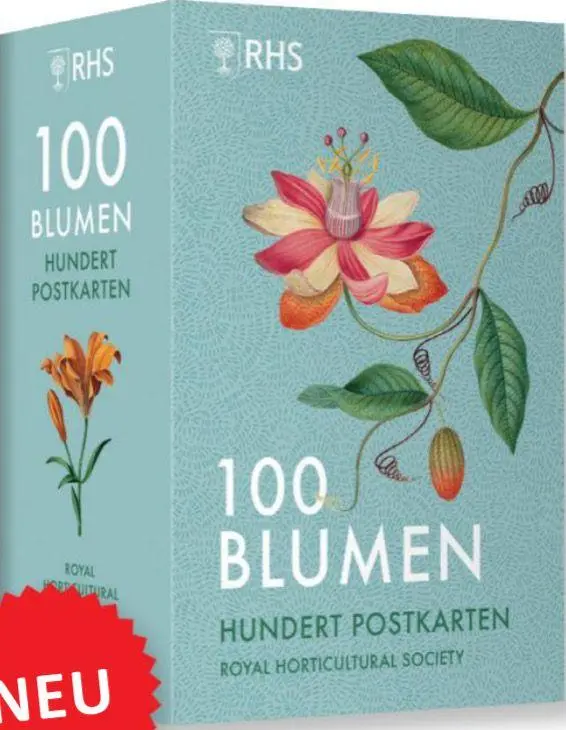 Cover: 9789464992809 | 100 Blumen | Hundert Postkarten | Royal Horticultural Society | Box