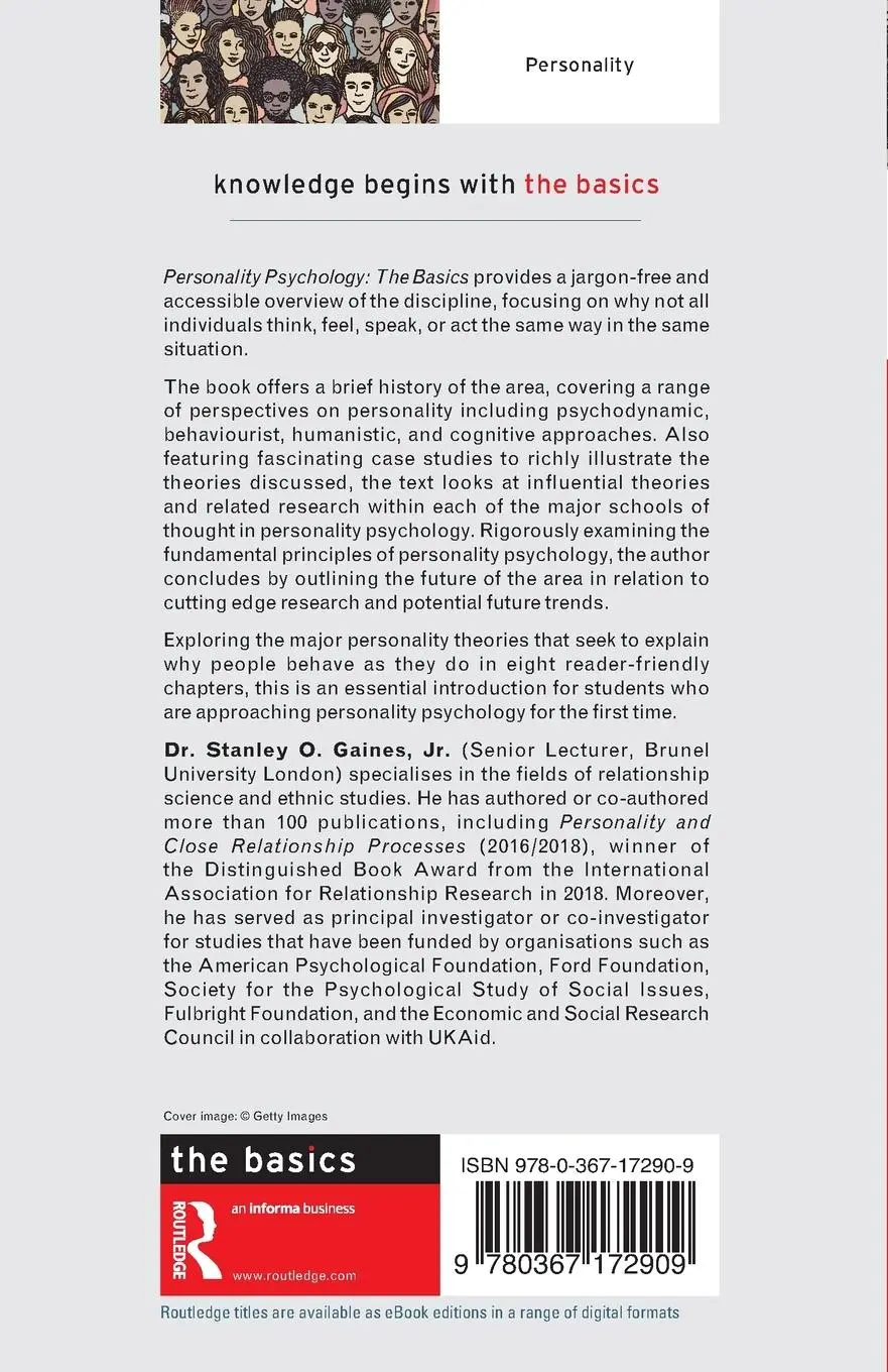 Rückseite: 9780367172909 | Personality Psychology | The Basics | Stanley Gaines Jr. | Taschenbuch