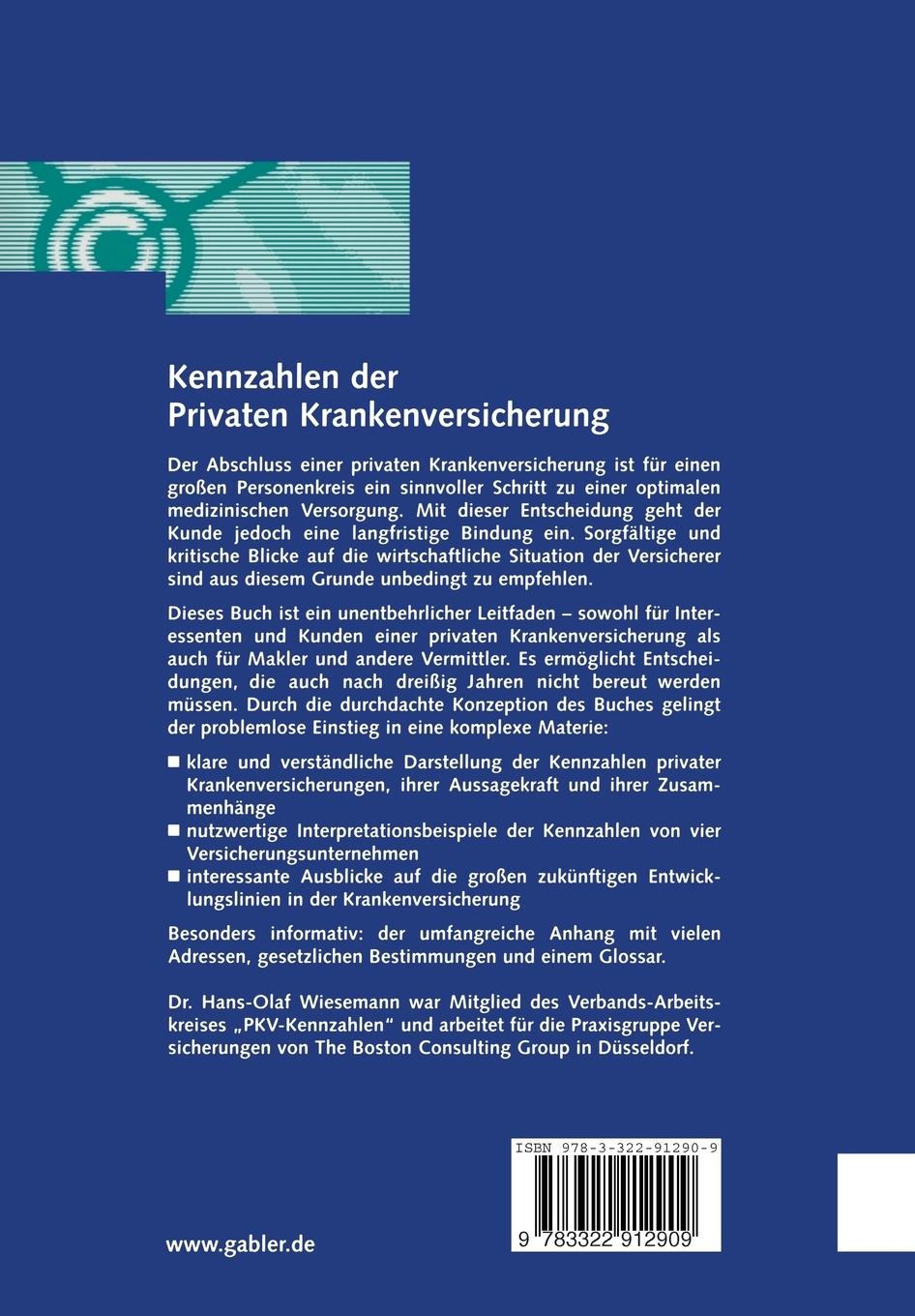 Rückseite: 9783322912909 | Kennzahlen der Privaten Krankenversicherung | Hans-Olaf Wiesemann