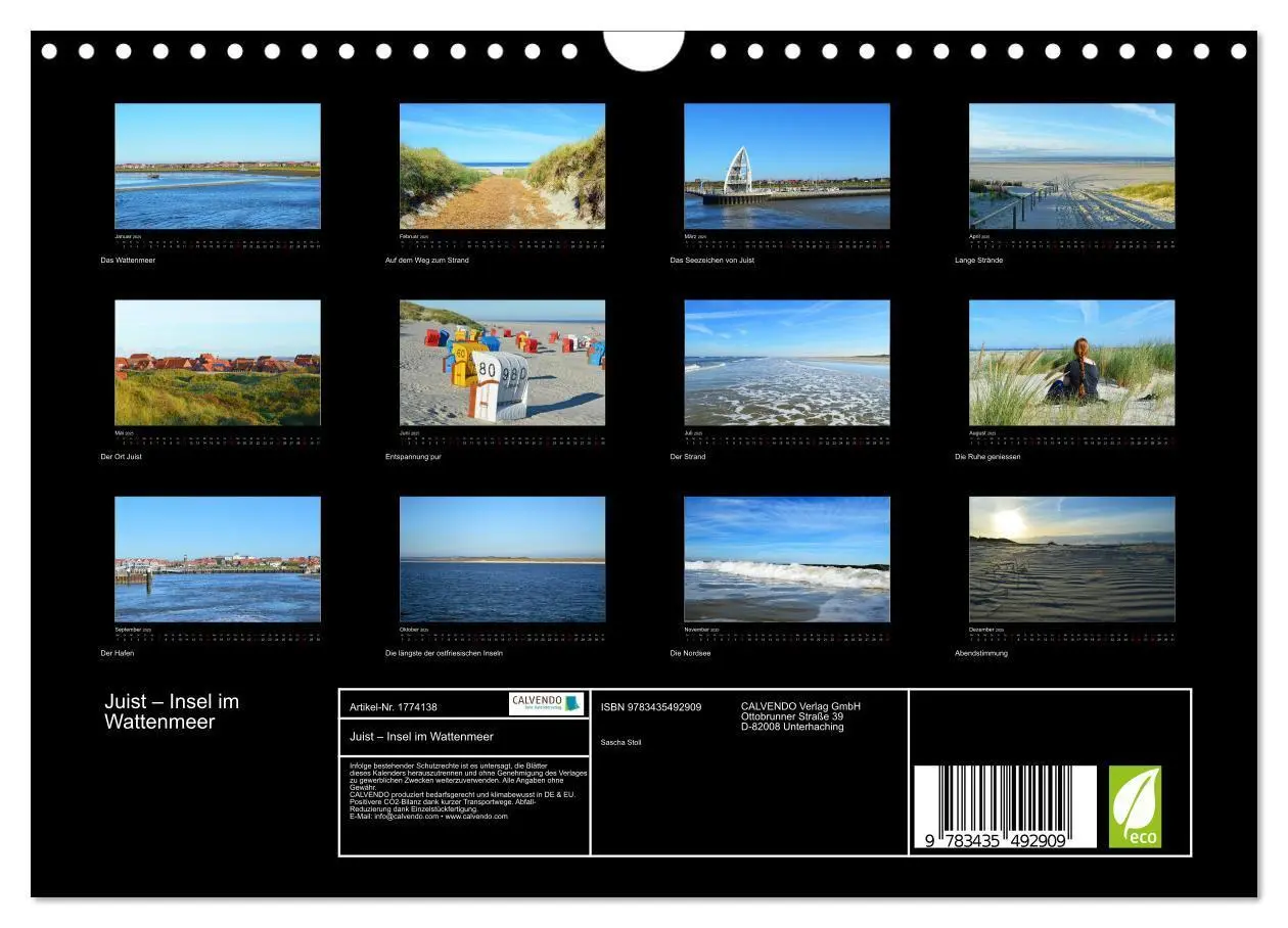 Bild: 9783435492909 | Juist - Insel im Wattenmeer (Wandkalender 2025 DIN A4 quer),...