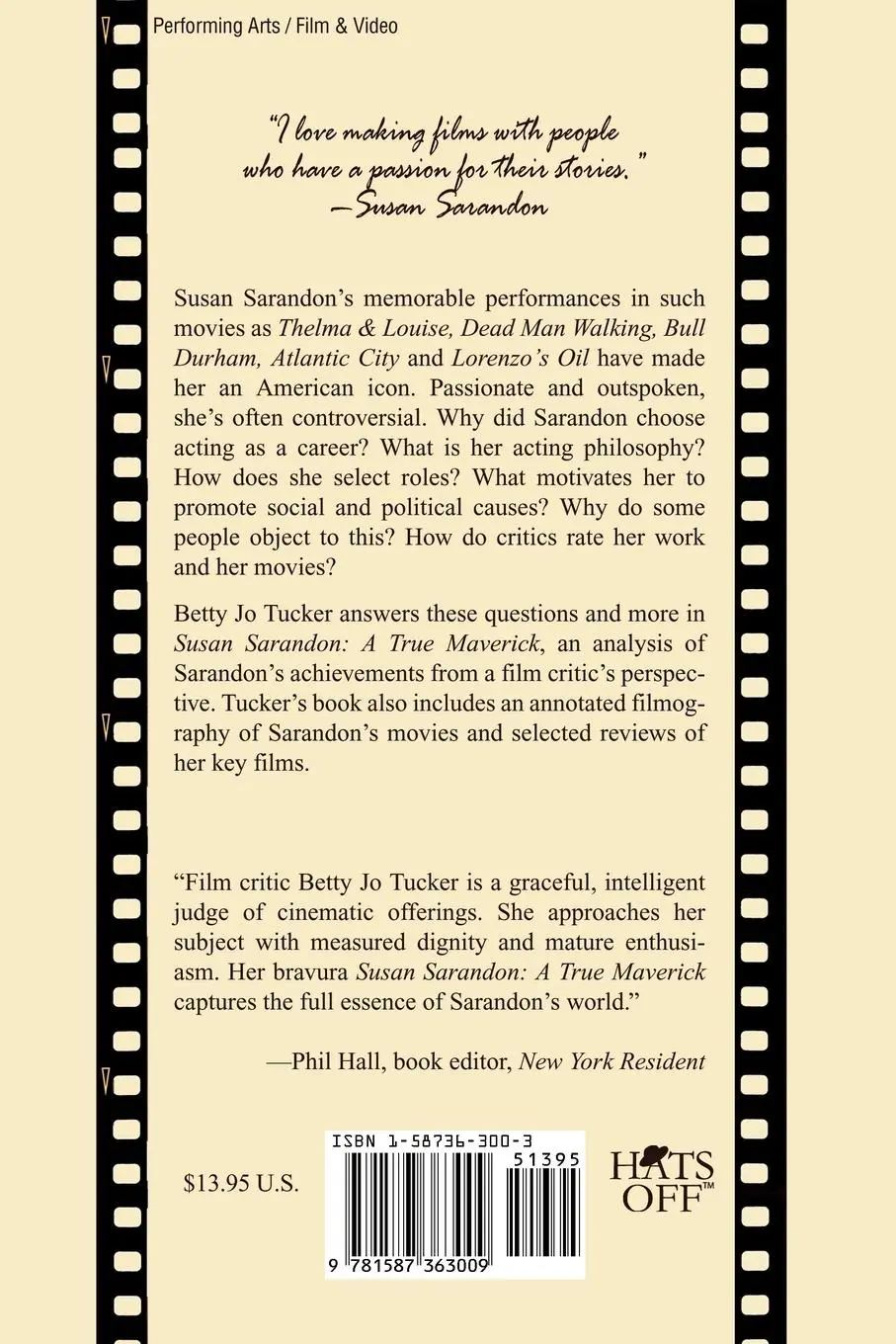 Rückseite: 9781587363009 | Susan Sarandon: A True Maverick | Betty Jo Tucker | Taschenbuch | 2004