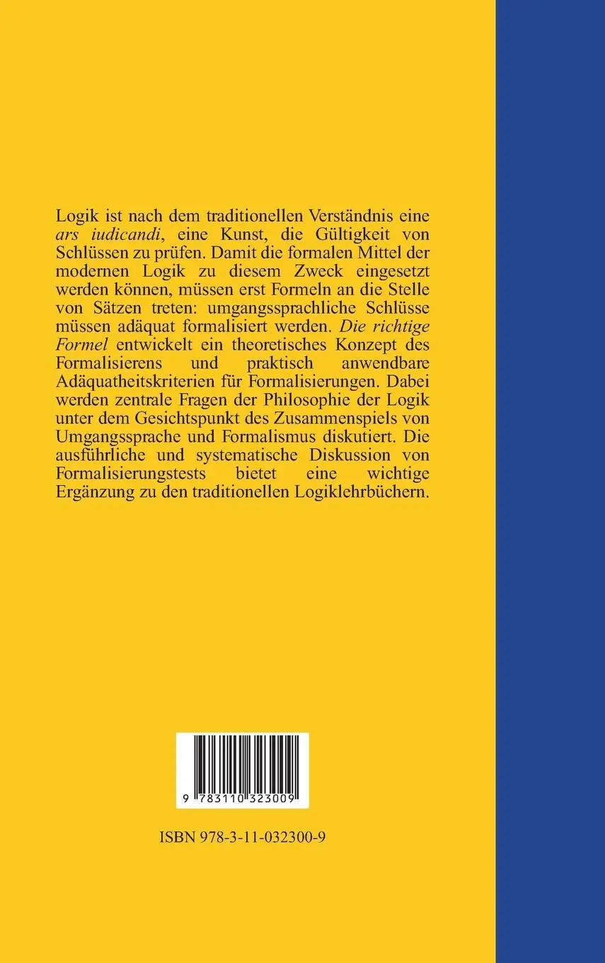 Rückseite: 9783110323009 | Die richtige Formel | Georg Brun | Buch | 390 S. | Deutsch | 2003