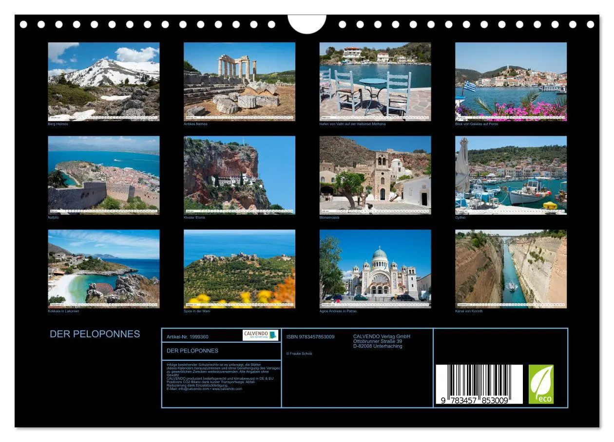 Bild: 9783457853009 | DER PELOPONNES (Wandkalender 2026 DIN A4 quer), CALVENDO...