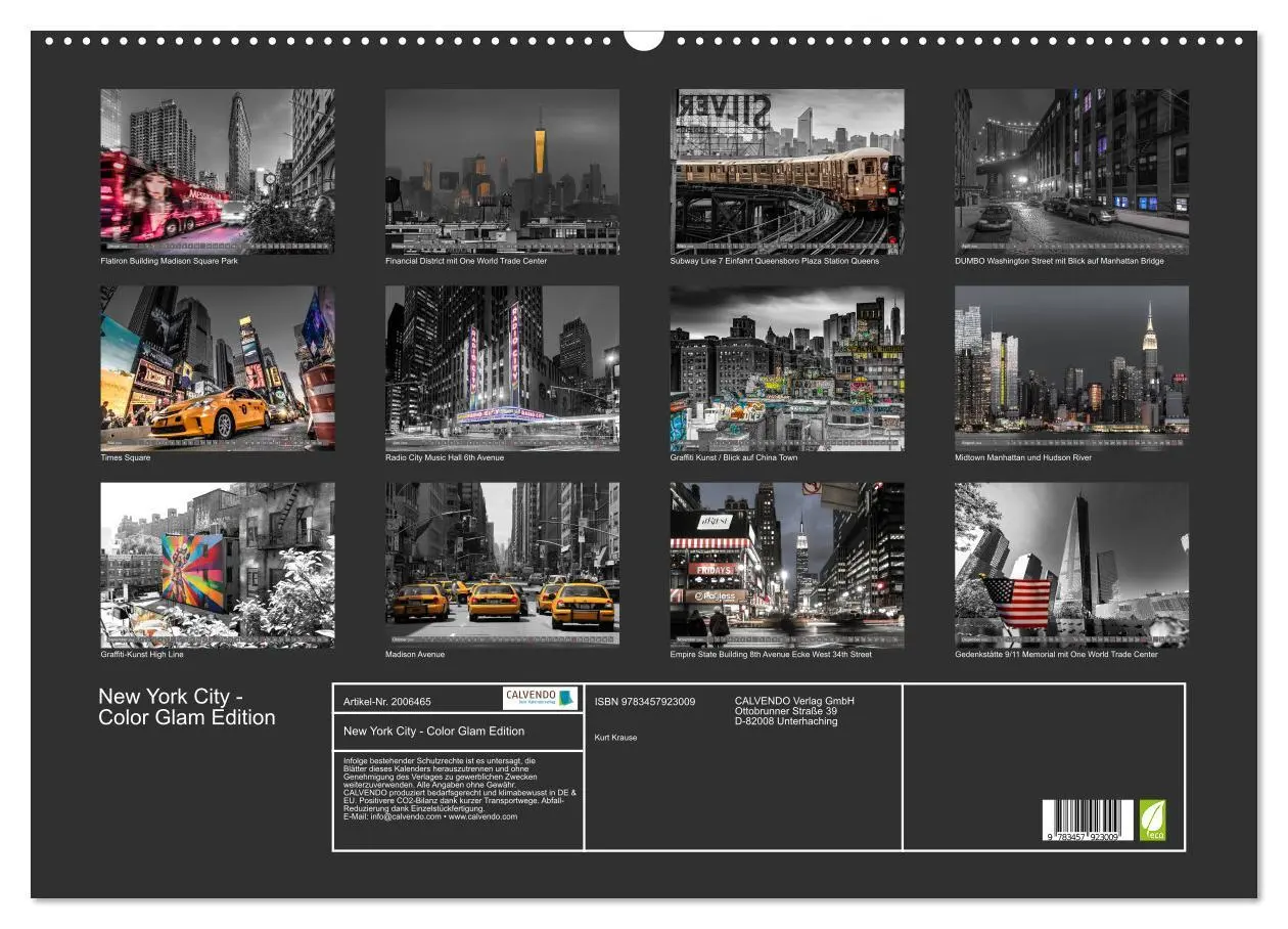 Bild: 9783457923009 | New York City - Color Glam Edition (Wandkalender 2026 DIN A2 quer),...
