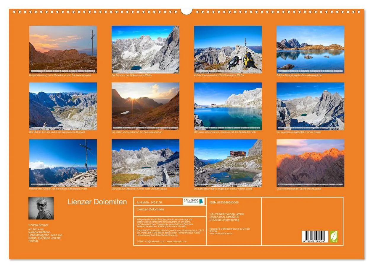 Bild: 9783569583009 | Lienzer Dolomiten (Wandkalender 2027 DIN A2 quer), CALVENDO...