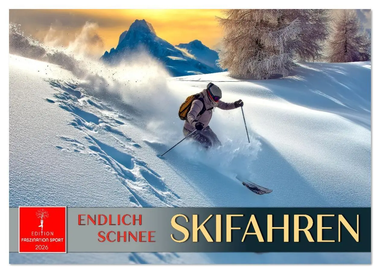 Cover: 9783516623109 | Skifahren - endlich Schnee (Tischkalender 2026 DIN A5 quer),...