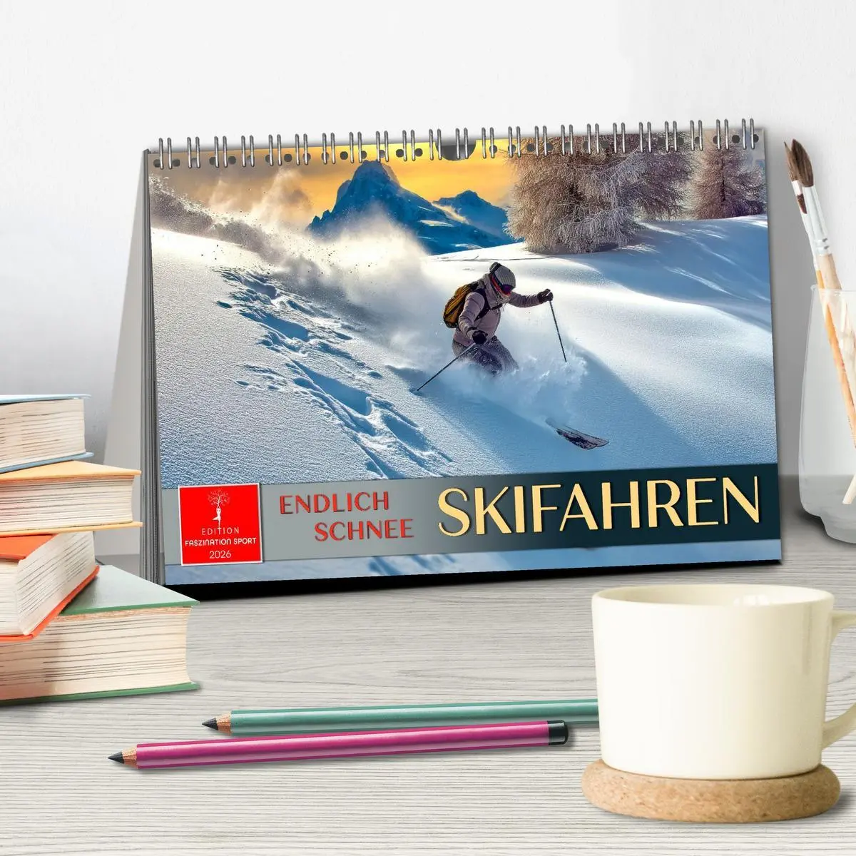 Bild: 9783516623109 | Skifahren - endlich Schnee (Tischkalender 2026 DIN A5 quer),...