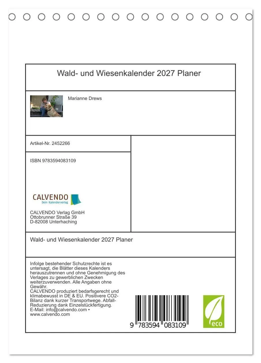 Bild: 9783594083109 | Wald- und Wiesenkalender 2027 Planer (Tischkalender 2027 DIN A5...