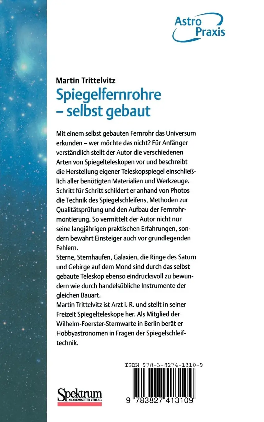 Rückseite: 9783827413109 | Spiegelfernrohre - selbst gebaut | Martin Trittelvitz | Buch | viii