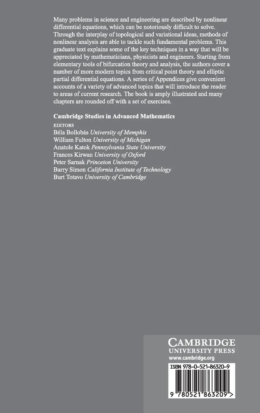 Rückseite: 9780521863209 | Nonlinear Analysis and Semilinear Elliptic Problems | Ambrosetti