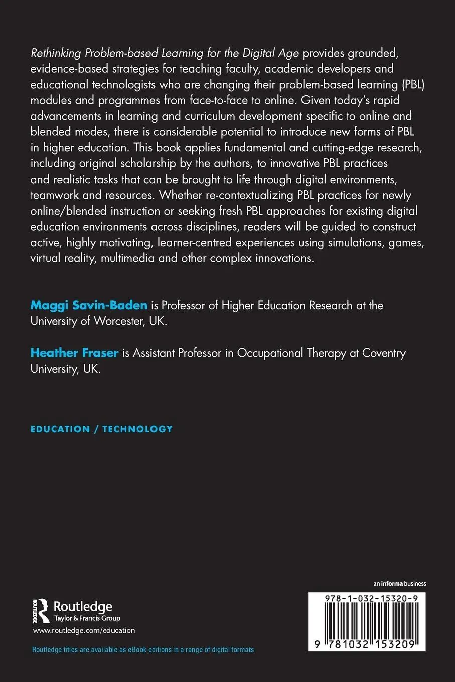 Rückseite: 9781032153209 | Rethinking Problem-based Learning for the Digital Age | Taschenbuch