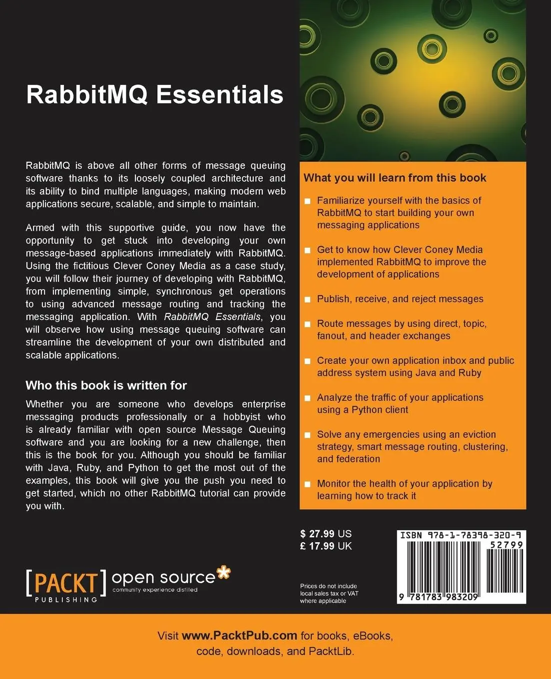 Rückseite: 9781783983209 | Rabbitmq Essentials | David Dossot | Taschenbuch | Englisch | 2014