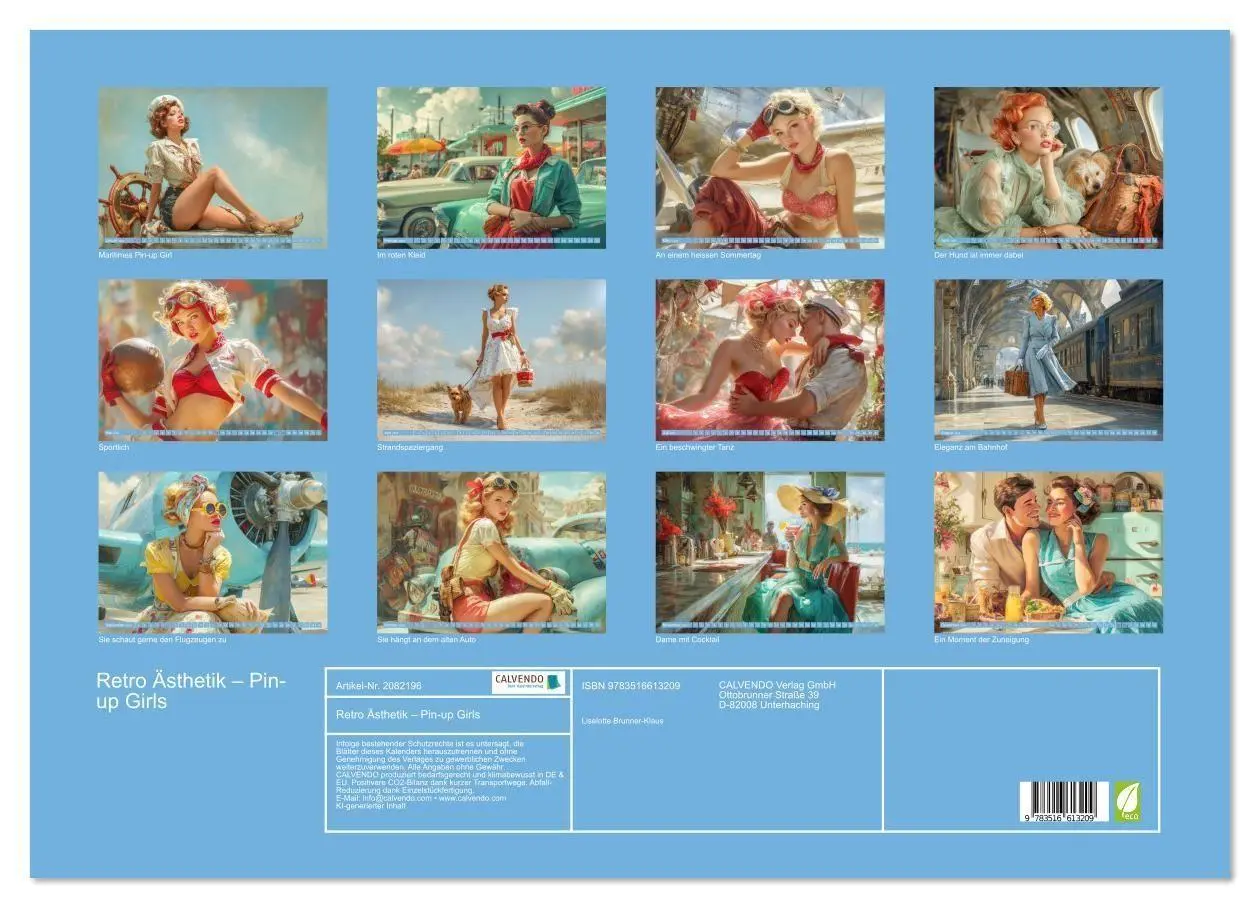 Bild: 9783516613209 | Retro Ästhetik - Pin-up Girls (Wandkalender 2026 DIN A2 quer),...