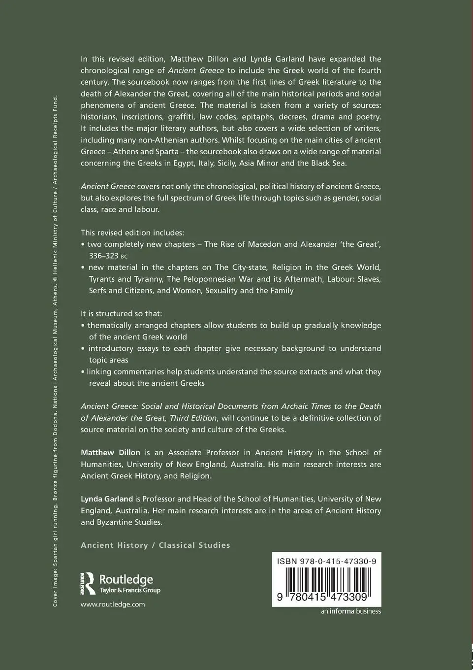 Rückseite: 9780415473309 | Ancient Greece | Matthew Dillon (u. a.) | Taschenbuch | Englisch