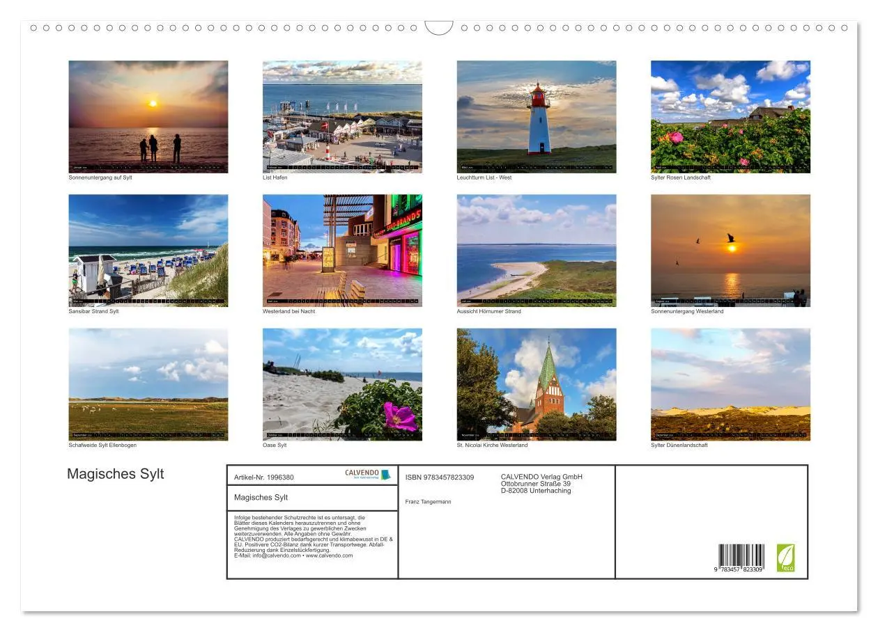 Bild: 9783457823309 | Magisches Sylt (Wandkalender 2026 DIN A2 quer), CALVENDO...