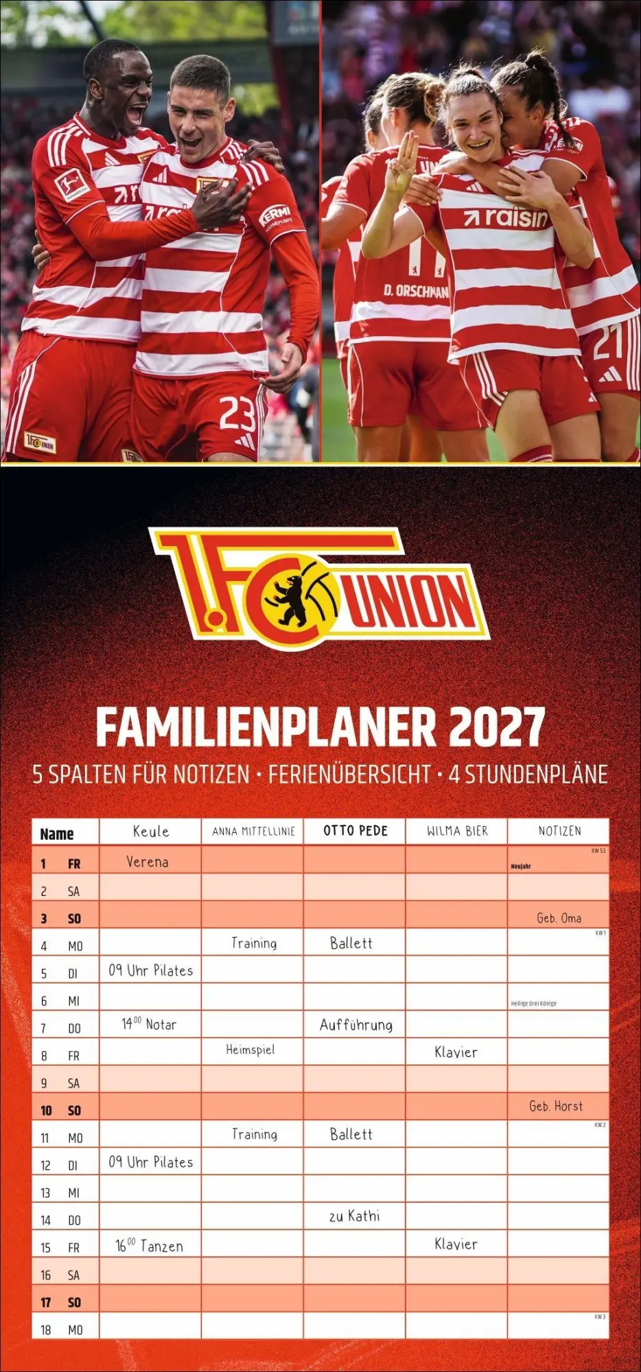 Cover: 9783756423309 | 1. FC Union Berlin Familienplaner 2027 | Kalender | 14 S. | Deutsch